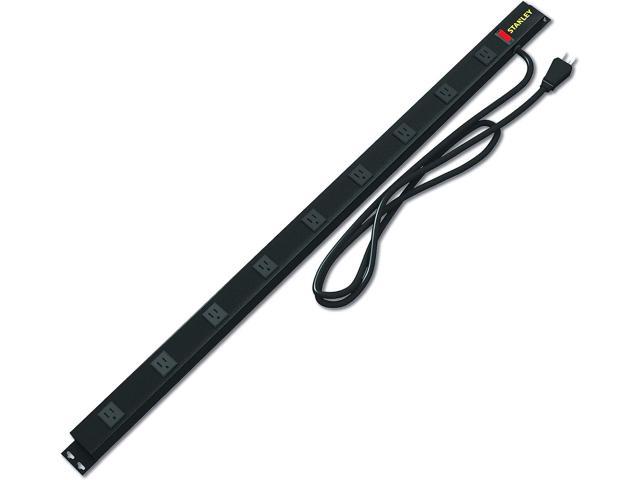 Stanley 31610 SurgeMax Pro 9 Outlet Metal Surge Protector, Black, 6 Ft