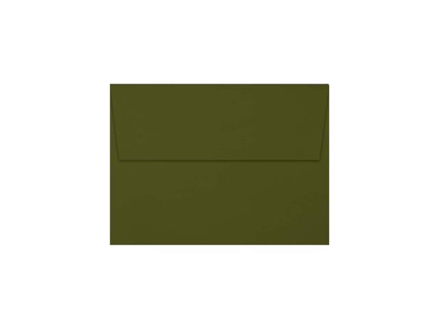 JAM Paper A6 Square Flap Envelopes Peel & Press 70lb 4 3/4 X 6 1/2 Olive Green 50 Pack (4875-81-50)