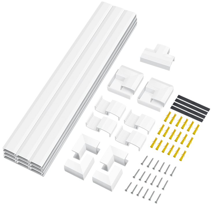 LogiLink Cable Channel Set. Wall Installation. 67pcs. White