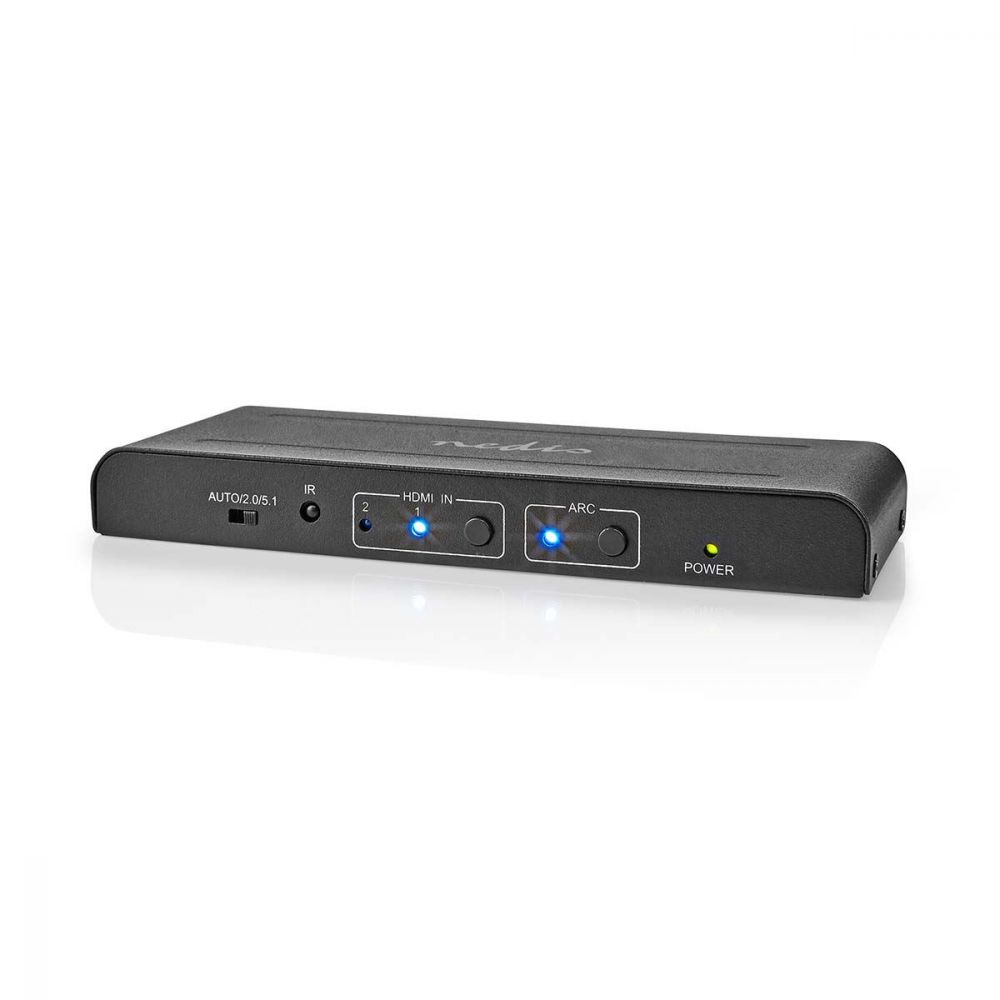 Nedis HDMI™ Extractor | 2x HDMI™ Input | TosLink Female / 1x HDMI™ Output / 2x RCA / 3.5 Mm | Maximum Resolution: 4K@60Hz | 18 Gbps | Metal | An thumbnail