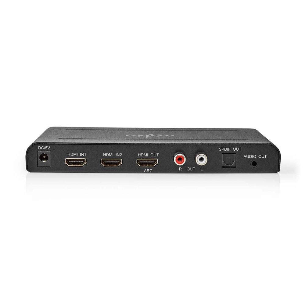 Nedis HDMI™ Extractor | 2x HDMI™ Input | TosLink Female / 1x HDMI™ Output / 2x RCA / 3.5 Mm | Maximum Resolution: 4K@60Hz | 18 Gbps | Metal | An thumbnail