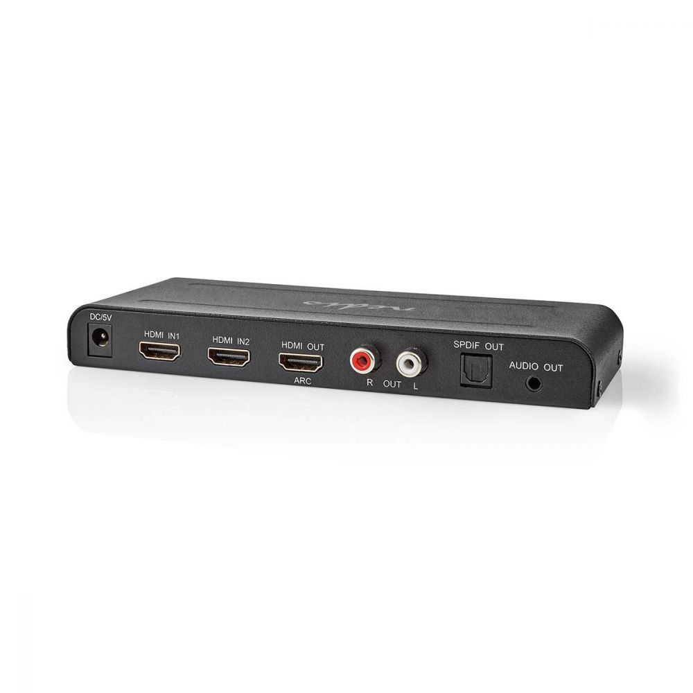 Nedis HDMI™ Extractor | 2x HDMI™ Input | TosLink Female / 1x HDMI™ Output / 2x RCA / 3.5 Mm | Maximum Resolution: 4K@60Hz | 18 Gbps | Metal | An thumbnail