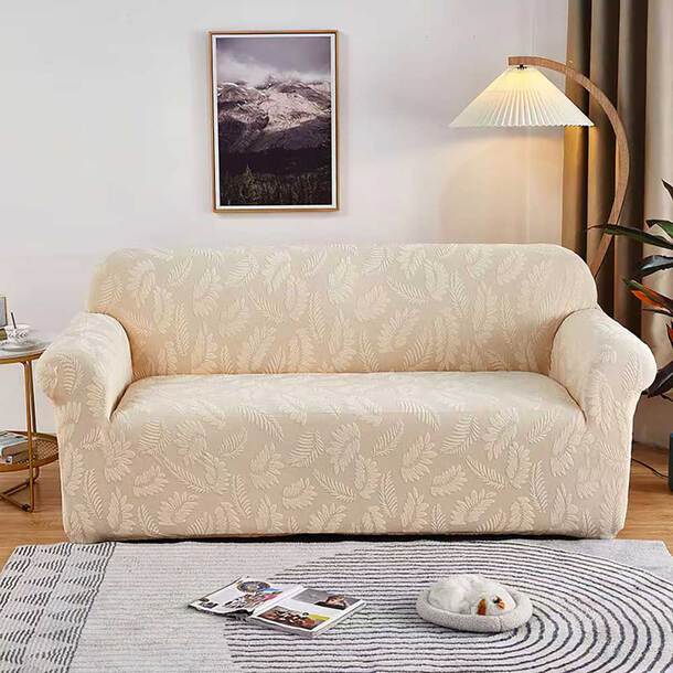 Easylife Jacquard Sofa Covers in Light Grey, Size 2 Seater