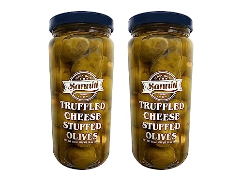 Sanniti Truffle Cheese Stuffed Greek Olives, Net Weight 16 Oz - Drained Weight 10 Oz (Pack of 2) thumbnail
