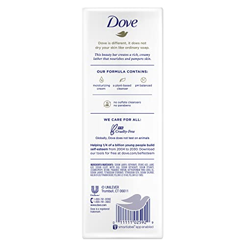 Dove Beauty Bar Gentle Skin Cleanser Moisturizing for Gentle Soft Skin Care Shea Butter More Moisturizing Than Bar Soap 3.75 Oz 14 Bars thumbnail