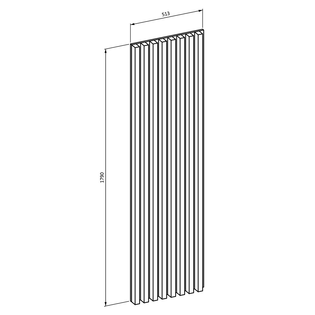 Lamelles Murale Xl Aspect Chêne Sur Support Fond Noir Mat Collection Clara - Noir thumbnail