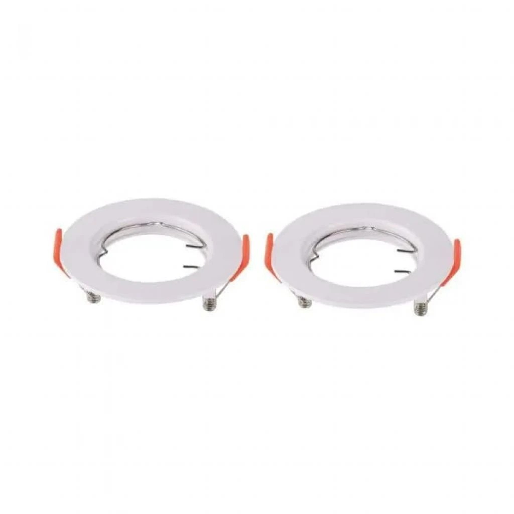 Lot De 2 Coupelles Fixes Rondes Pour Ampoule LED GU10 V-tac VT-929 - Blanc