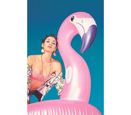 41119 Colchoneta Inflable Gigante Forma De Luxury Flamenco BESTWAY 173 X 170 Cm thumbnail