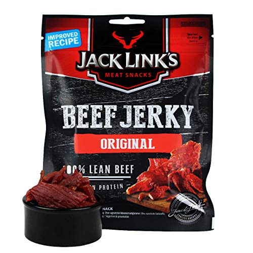 Jack Link's Beef Jerky, Original Flavour, Multipack of 12 X 70g Bags, High Protein Meat Snack, Bulk Beef Jerky, Perfect Post Gym Snack