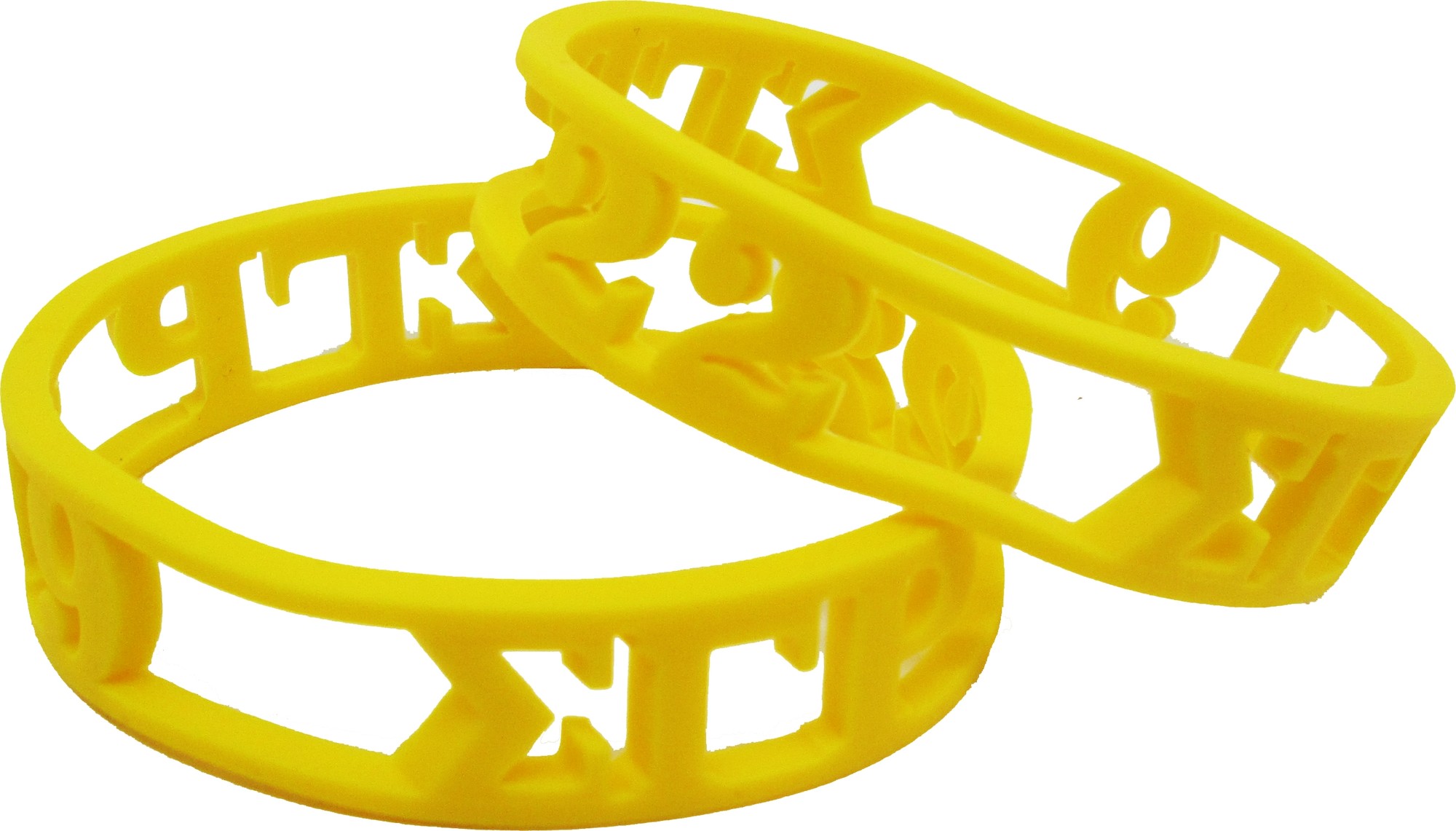 Sigma Gamma Rho 3D Cut Out Silicone Bracelet [Pack of 2 - Yellow]