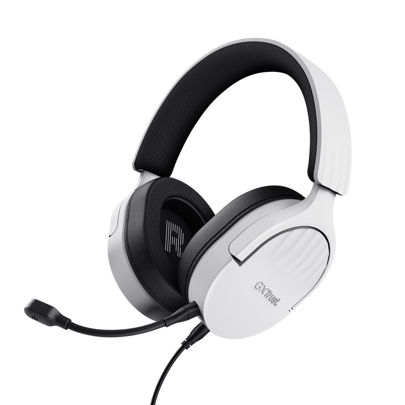 Trust GXT 489W FAYZO Auricolare Cablato a Padiglione Giocare Nero, Bianco