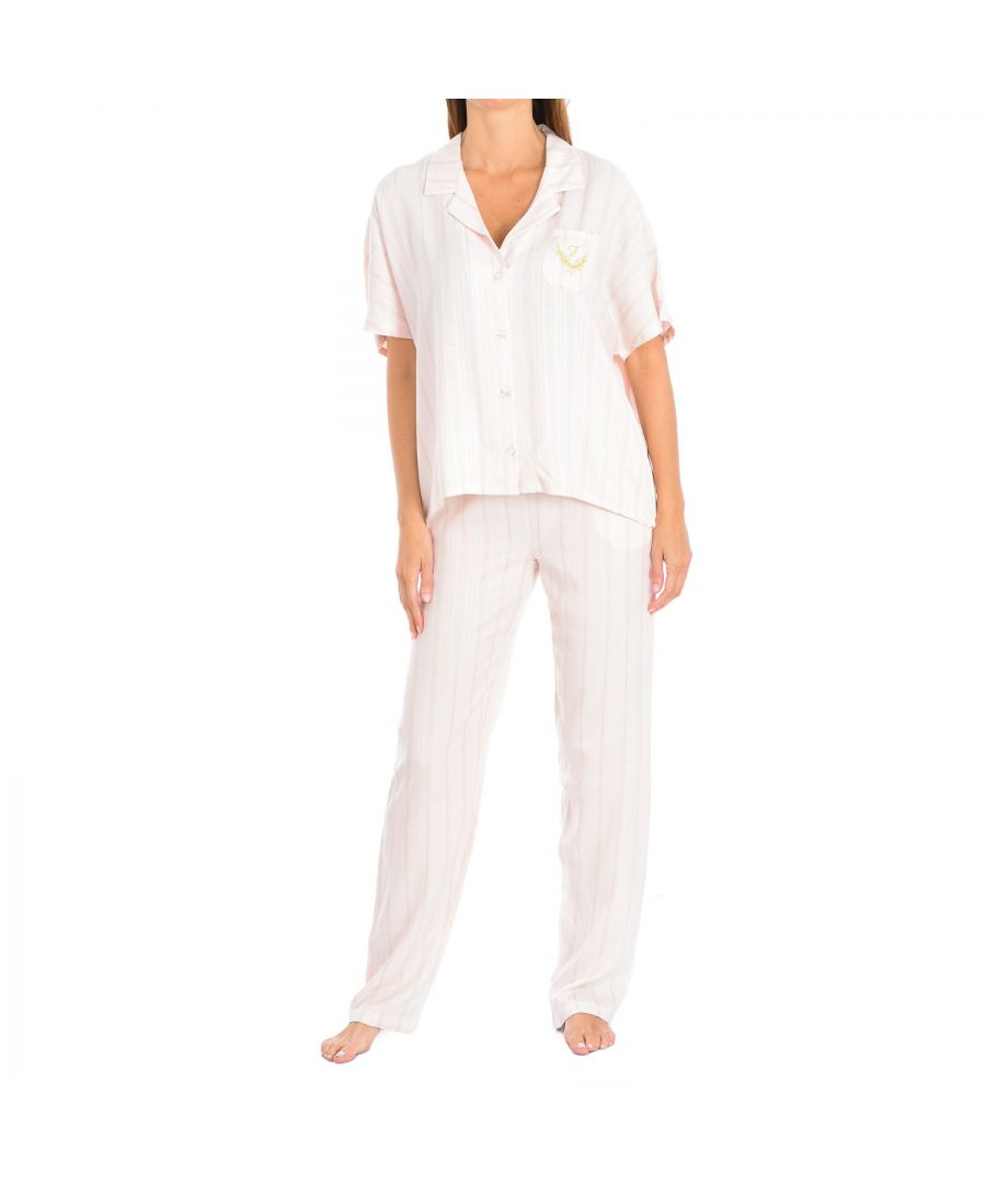 Kisses&Love Womens Short-sleeved Pajamas Feyza 4807 - Pink Viscose - Size Medium