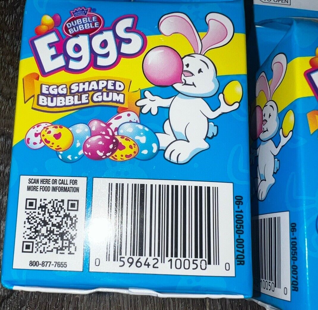 Dubble Bubble ~ Bubble Gum Eggs Easter 6-Boxes 7 Oz. Each ~ Expires 12/2025 thumbnail
