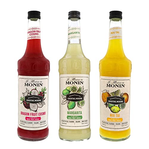 Monin - HomeCrafted Cocktail Mixers, Ready-to-Use Drink Mix, DIY Cocktail Variety Pack, Made with Real Fruit Juice, Just Add Alcohol (Mai Tai, Margari