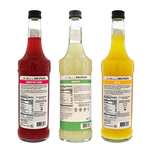 Monin - HomeCrafted Cocktail Mixers, Ready-to-Use Drink Mix, DIY Cocktail Variety Pack, Made with Real Fruit Juice, Just Add Alcohol (Mai Tai, Margari thumbnail