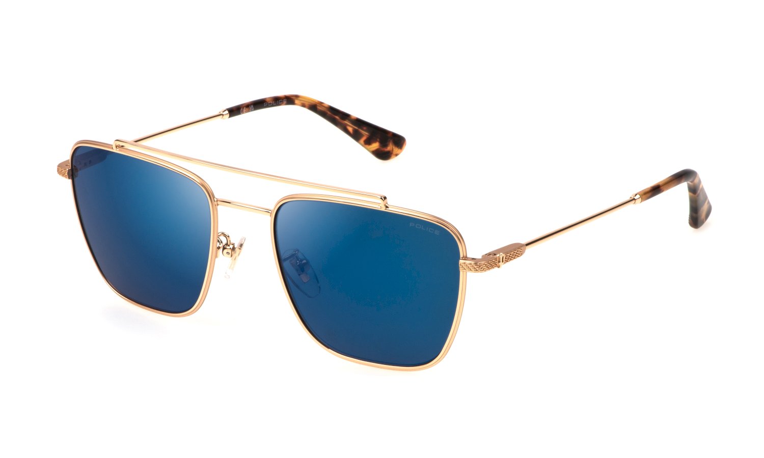 Police SPLN38 OCTANE 10 300B Men's Sunglasses Gold Size 56