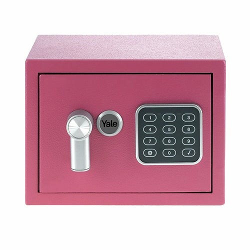 YALE YSV/170/DB2/P Home Safe Mini Pink, Keypad/Key Access, Anti-Shock