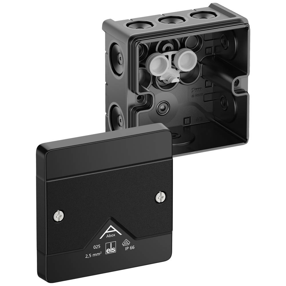 Spelsberg 80200001 Junction Box Black 85x85x52mm IP66 VDE Certified