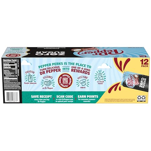 Dr Pepper Zero Sugar Creamy Coconut Soda, 12 Fl Oz Cans, 12 Pack thumbnail