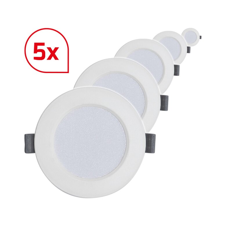 DOTLUX LED-Downlight CIRCLEflat 4W 4000K Inkl. Treiber Bundle 5 Stueck