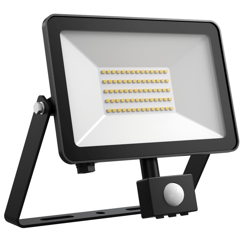 DOTLUX LED-Strahler FLOORslim-sensor 50W 4000K Schwarz Mit Bewegungsmelder PIR