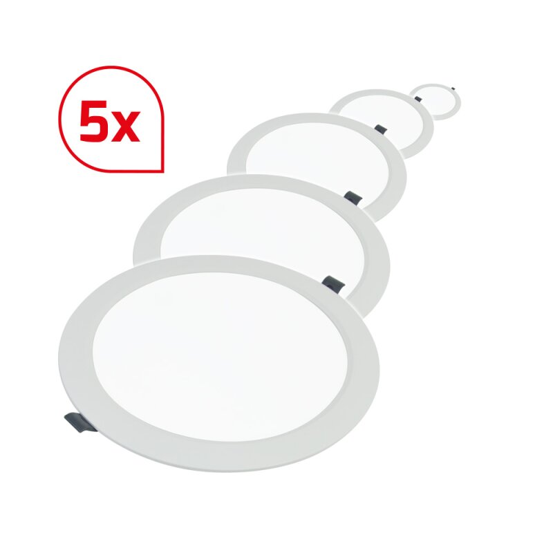 DOTLUX LED-Downlight CIRCLEflat 6W 3000K  Inkl. Treiber Bundle 5 Stueck