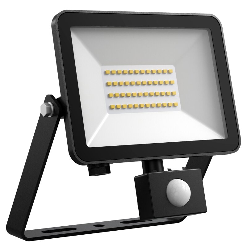 DOTLUX LED-Strahler FLOORslim-sensor 30W 4000K Schwarz Mit Bewegungsmelder PIR