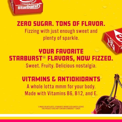 Sparkling Ice STARBURST Cherry  Zero Sugar Flavored Sparkling Water  with Vitamins and Antioxidants  Low Calorie Beverage  17 Fl Oz Bottles  (Pack of  thumbnail