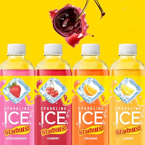 Sparkling Ice STARBURST Cherry  Zero Sugar Flavored Sparkling Water  with Vitamins and Antioxidants  Low Calorie Beverage  17 Fl Oz Bottles  (Pack of  thumbnail