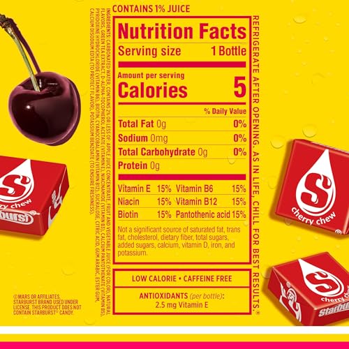 Sparkling Ice STARBURST Cherry  Zero Sugar Flavored Sparkling Water  with Vitamins and Antioxidants  Low Calorie Beverage  17 Fl Oz Bottles  (Pack of  thumbnail