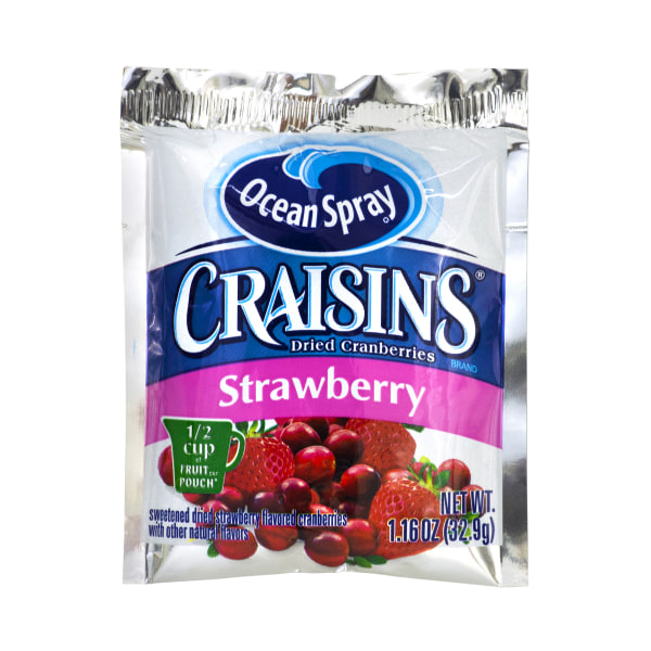 OCEAN SPRAY Craisins Strawberry Flavored Dried Cranberries, 1.16 Oz, 200 Count