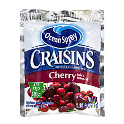 OCEAN SPRAY Craisins Cherry Flavored Dried Cranberries, 1.16 Oz, 200 Count