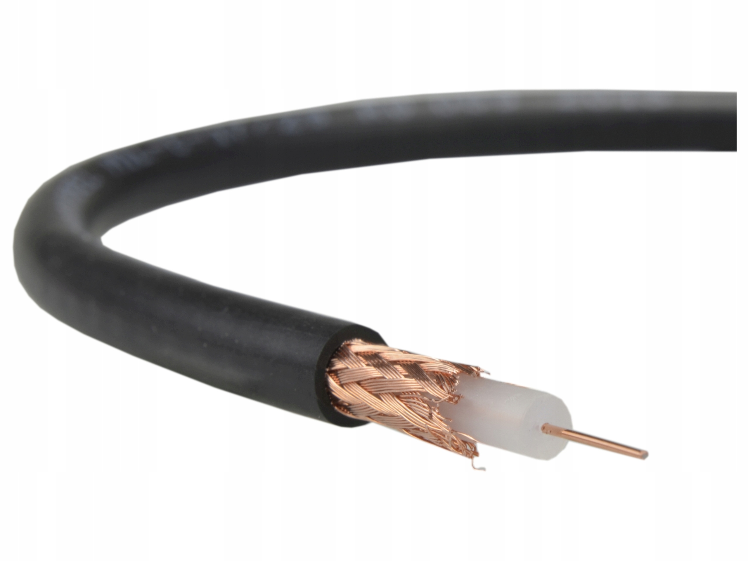 Przewód Kabel Do Kamer Miedź Cu 75ohm RG59 Czarny
