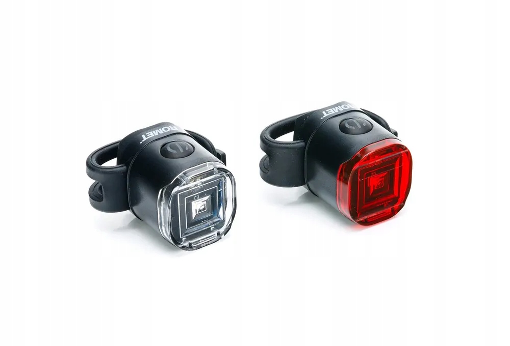 Romet Oświetlenie Zestaw LED JY-6249-D 3-funkcje Ładowanie USB Czarne