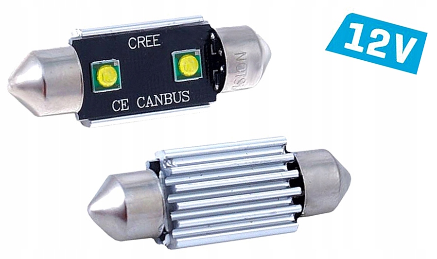 J0E28 Żarówka SV8.5 36mm 12V 2x 3535 Smd LED Canbu