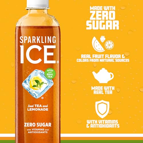 Sparkling Ice Tea + Lemonade Sparkling Water, Zero Sugar Flavored Water, with Vitamins and Antioxidants, Low Calorie Beverage, 17 Fl Oz Bottles (Pack thumbnail