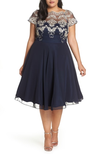 Chi Chi London Riri Dress in Navy Blue Size 16