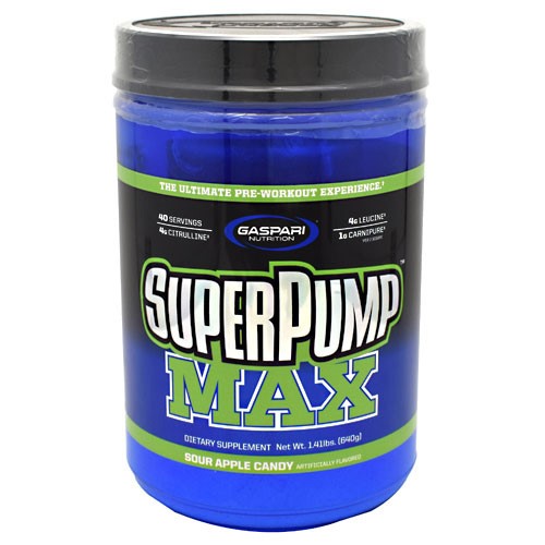 SuperPump Max 40 Serv- 640g-Sour Apple Bodybuilding Warehouse Gaspari