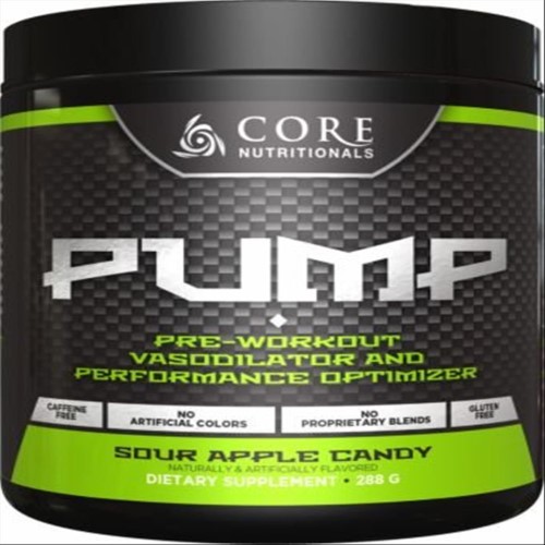 Core Nutritionals Pump Pre-Workout Vasodilator Powder - Sour Apple Candy 282g