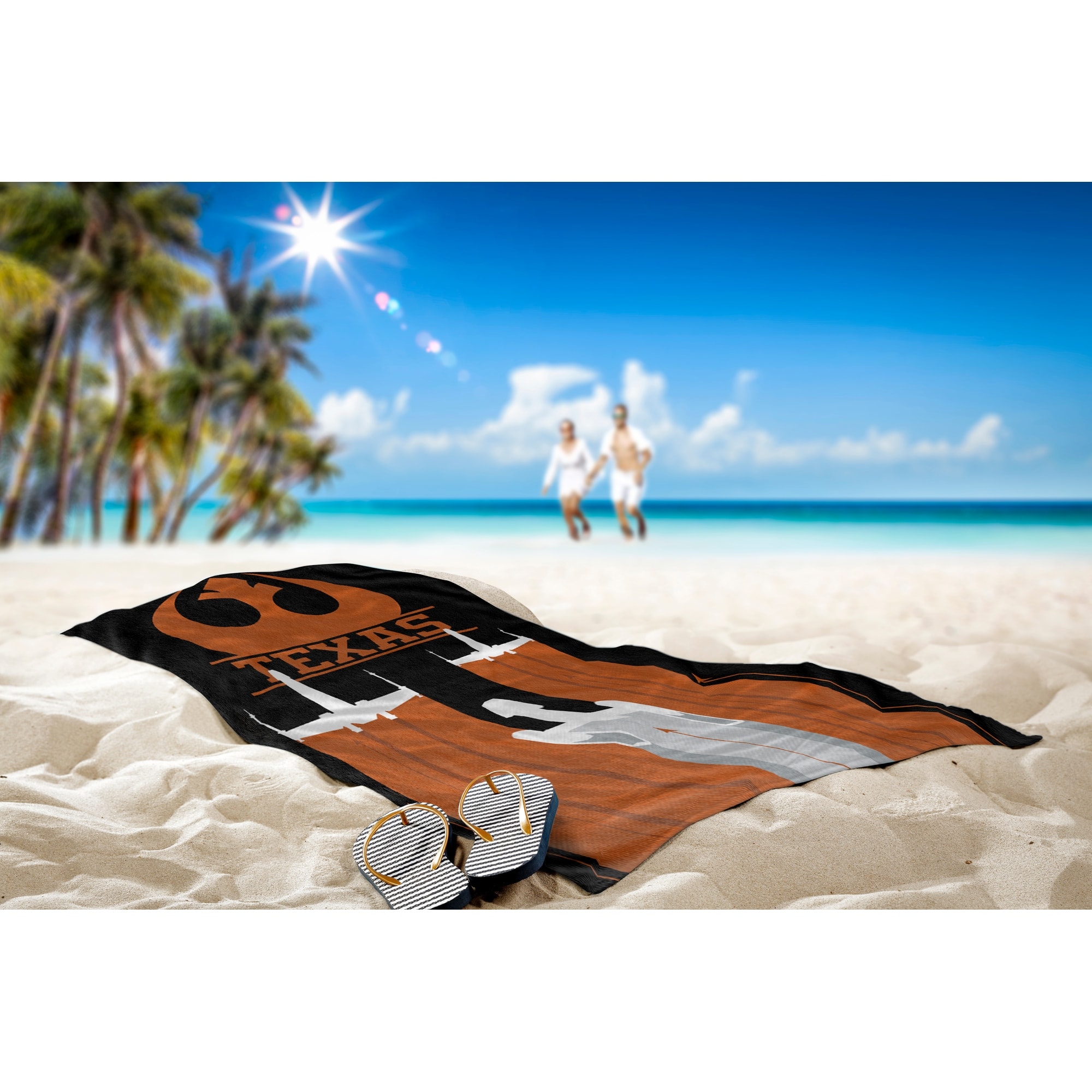The Northwest 1COS-69401-0036-RET 30 X 60 in. NCAA Texas University Star Wars Cobranding Battletime Beach Towel thumbnail
