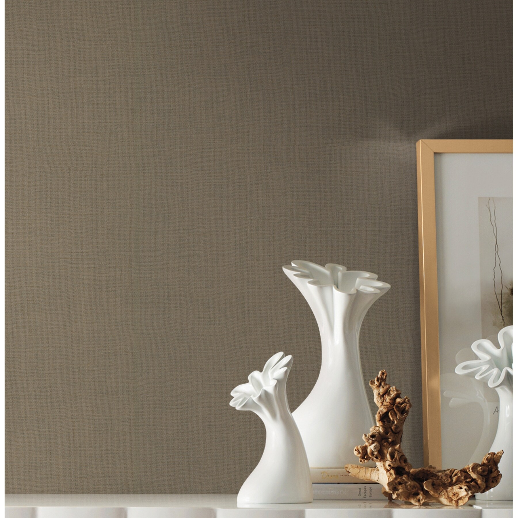 Gesso Weave Wallpaper in Moss Green from the Handpainted Traditionals Collection thumbnail