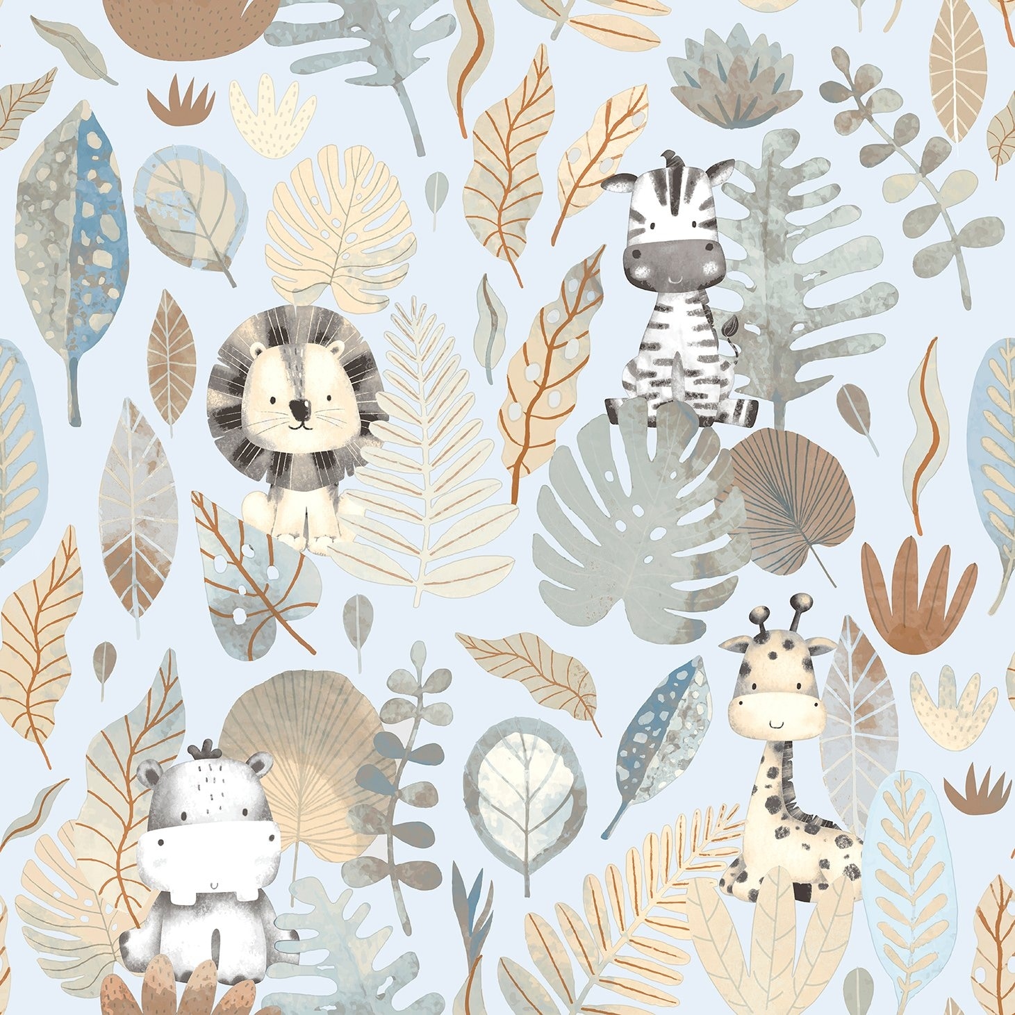 Little Explorers 2 Savannah Jungle Wallpaper Roll