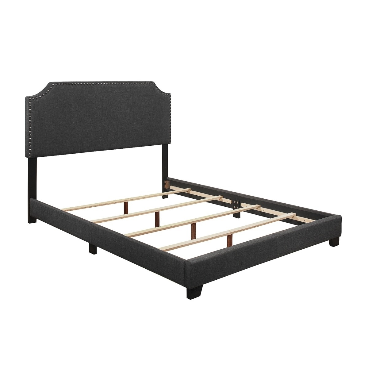 Wyman Dark Gray Fabric Upholstered Panel Bed thumbnail