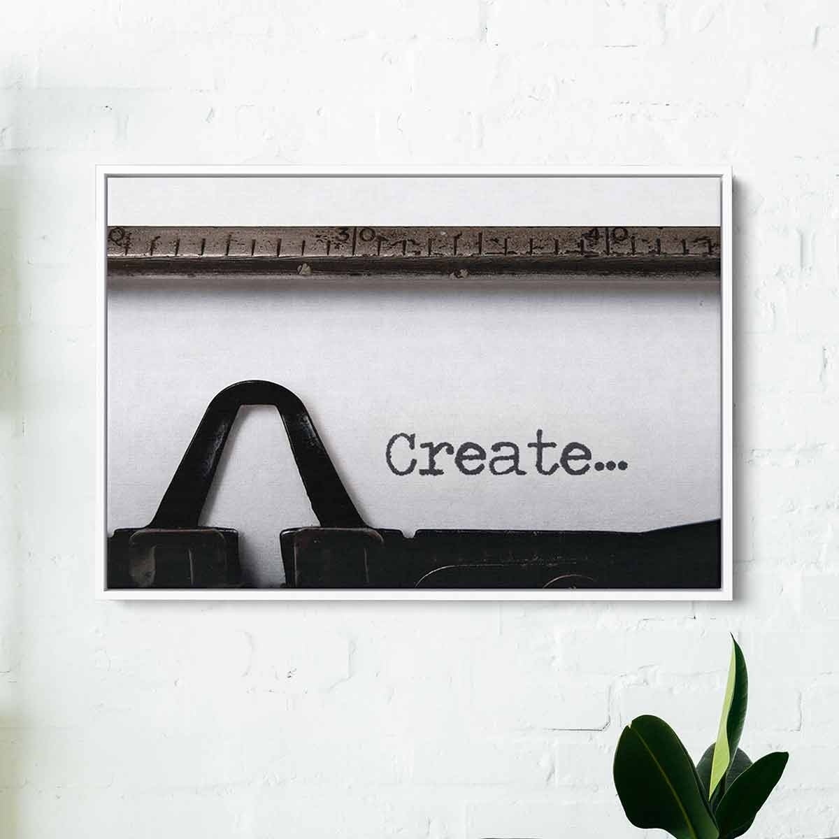 White Typewriter Wall Art Canvas 4742 thumbnail
