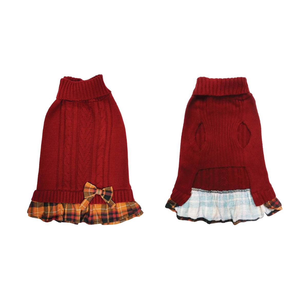 Best Furry Friends Sweater Dress for Dogs or Cats  Cider Plaid  X-Large thumbnail