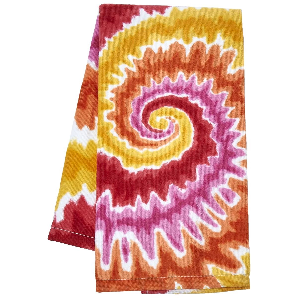 Tie Dye Pink Fiber Reactive Kitchen Towel