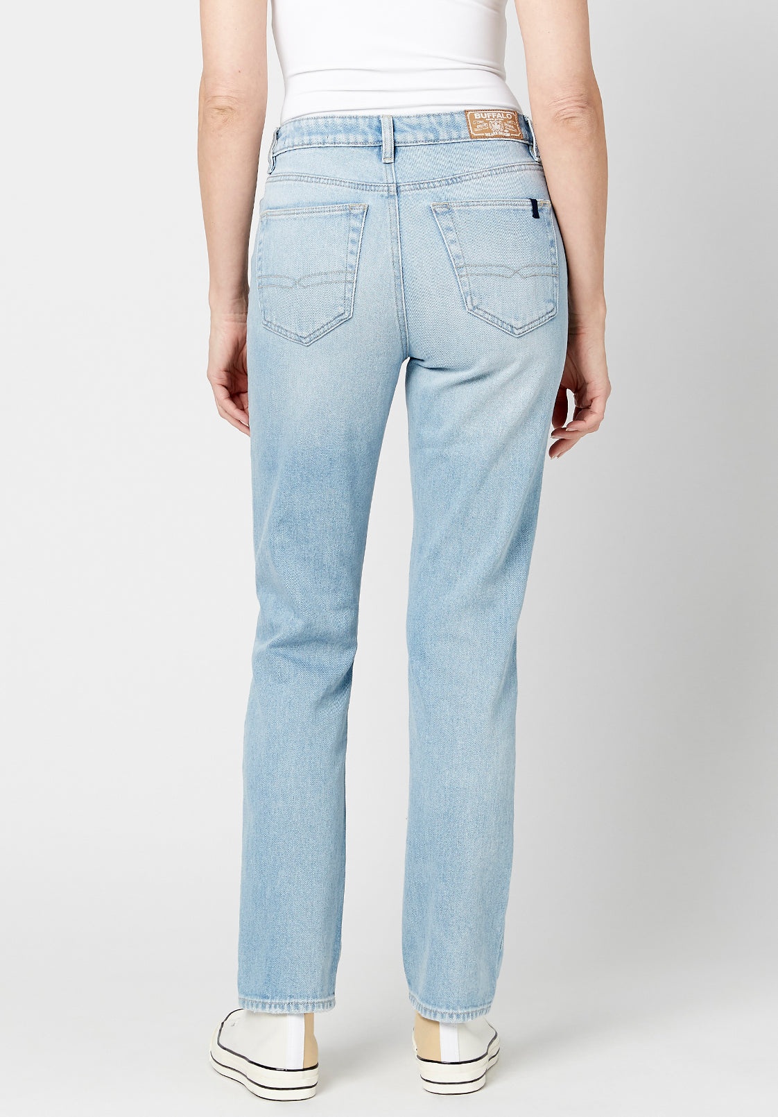 Buffalo Jeans Women's High Rise Straight Jayden Jeans, Light & Soft Blue - Size: 33 thumbnail
