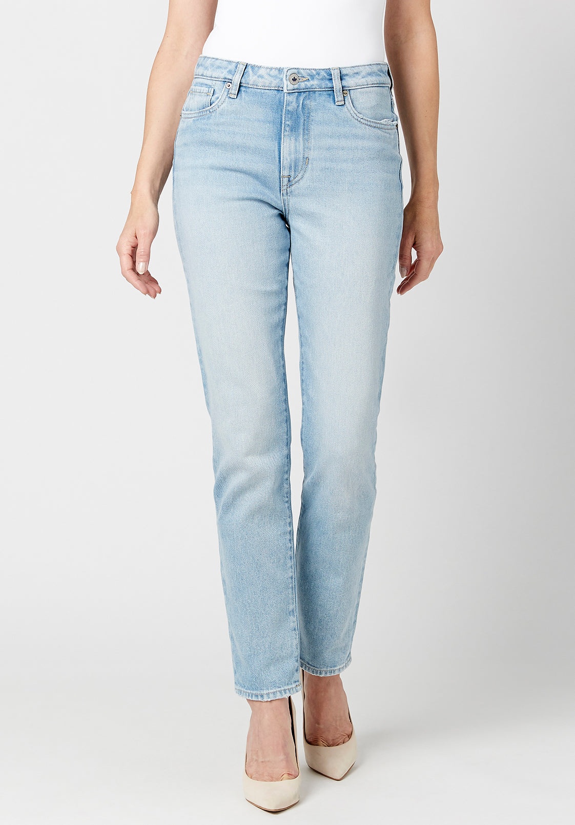Buffalo Jeans Women's High Rise Straight Jayden Jeans, Light & Soft Blue - Size: 33 thumbnail