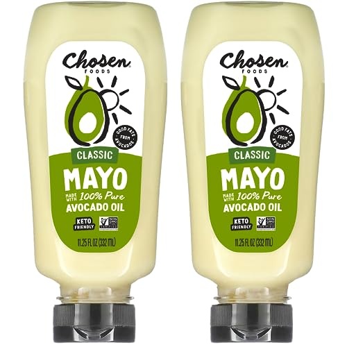 Chosen Foods 100% Avocado Oil-Based Classic Mayonnaise, Gluten & Dairy Free, Low-Carb, Keto & Paleo Diet Friendly, Mayo for Sandwiches, Dressings and