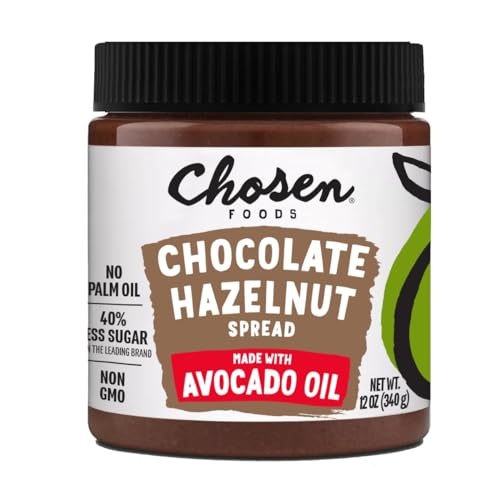 Chosen Foods Vegan Non-GMO Chocolate Hazelnut Spread with Avocado Oil 12 Oz